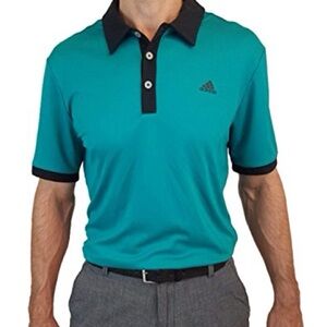 Adidas Green And Black Golf‎ Polo Shirt Athletic Style